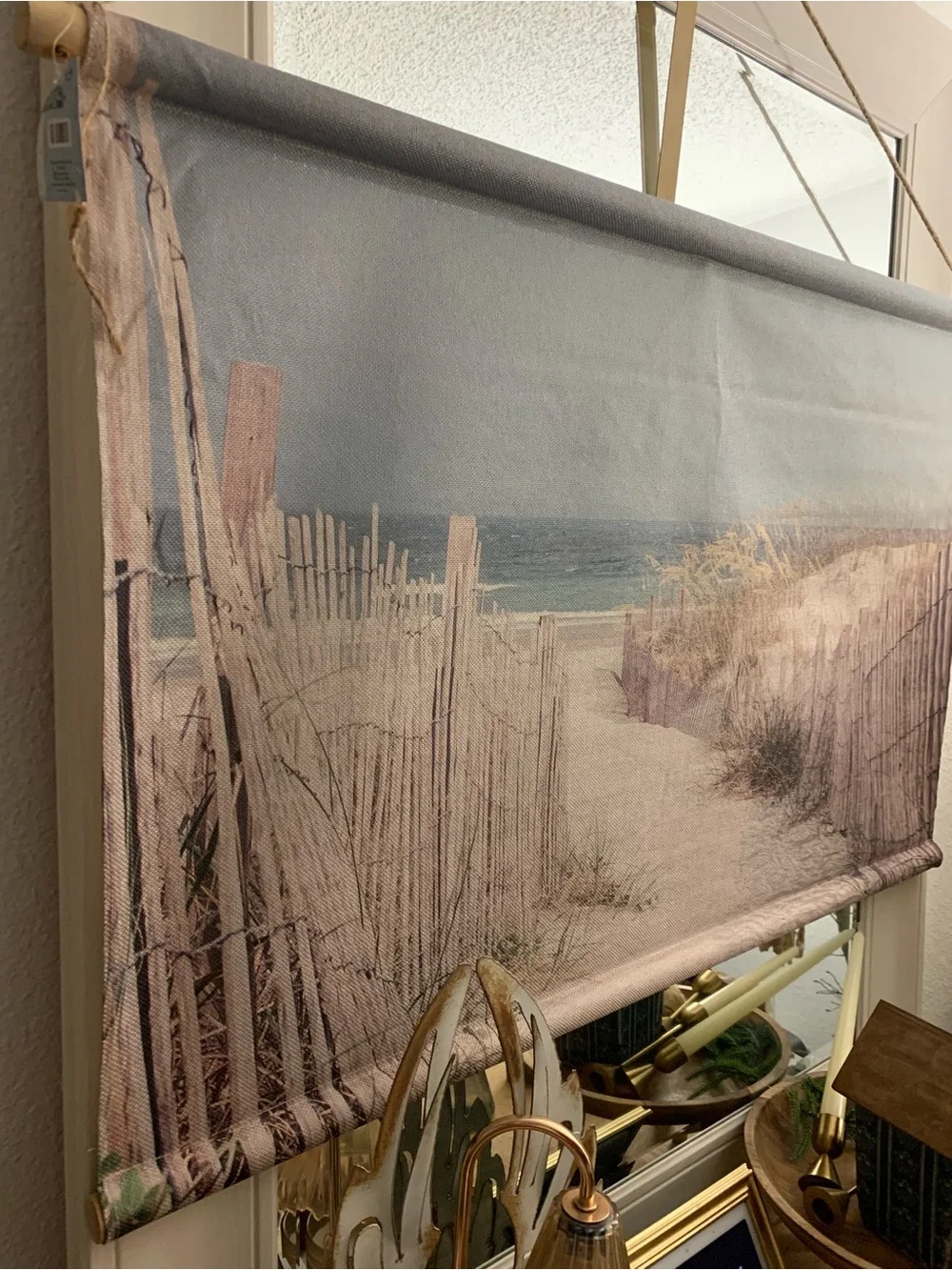 Coastal Dune Canvas Wall Art - Blue & Beige